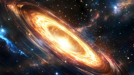 Burning star in space. Burning Solar Vortex. Illustration