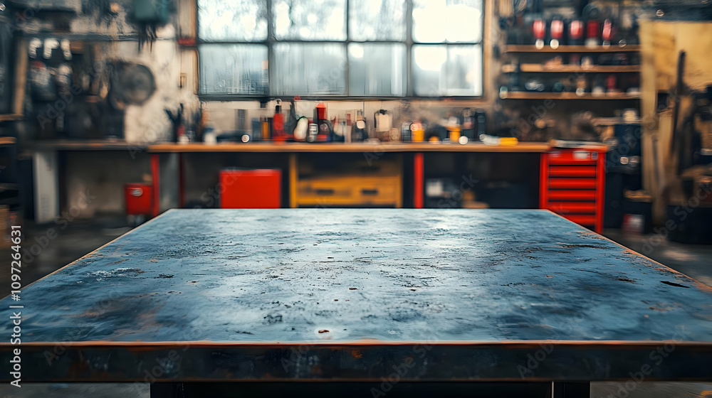 Aufkleber rustic workshop tabletop background image