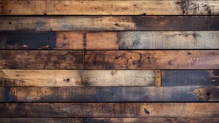 Naklejka premium Rustic Wooden Wall Showcasing Vintage Aesthetics and Natural Textures