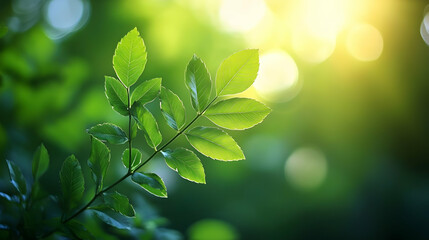 Luminous Green Leaves Nature Photography