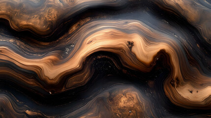Abstract Brown and Black Swirl Background Illustration