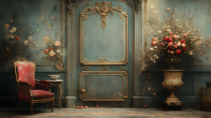 Elegant Vintage Room Background Illustration