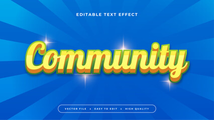 Yellow Green and Blue Community 3d Editable Text Effect - Font Style