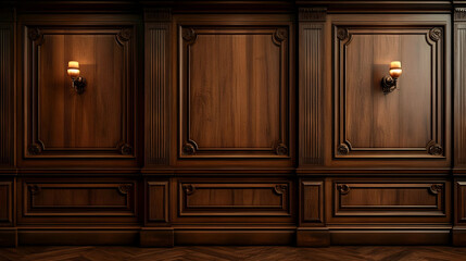 Dark Wood Paneling Background-3D Render