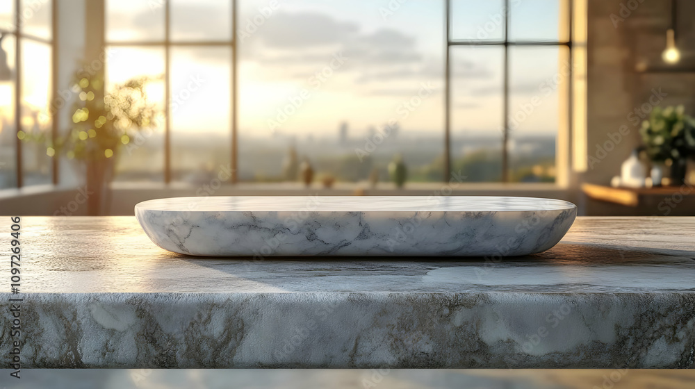 Aufkleber marble display platform 3d render