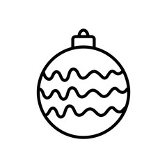 Christmas ball line icon, festive sign, holiday symbol, editable stroke vector design element