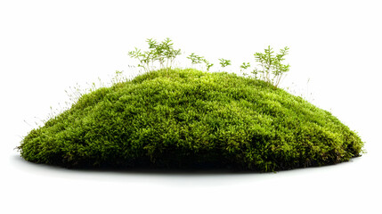 Lush Green Moss Hilltop Illustration