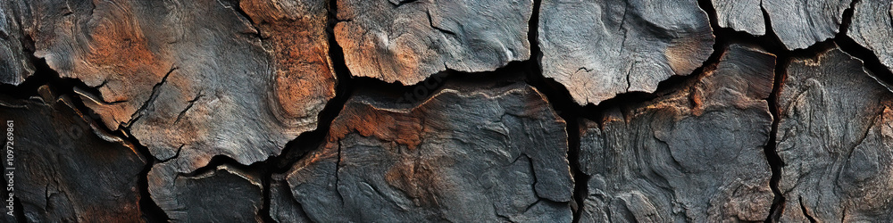Poster a detailed close-up of tree bark, showcasing its delicate patterning and textures.
