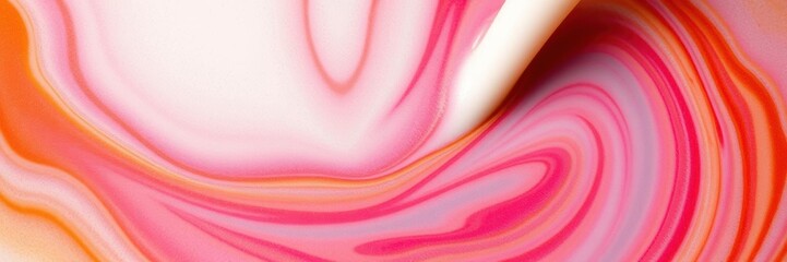 Obraz premium Close up of milk swirling into coffee, creating a mesmerizing pattern of colors and textures, macro, colors