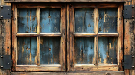 Rustic Wooden Window Background Illustration