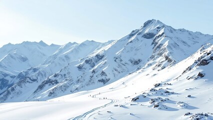 Fototapeta premium Ushuaia's winter landscape, Cerro Castor's stark beauty.