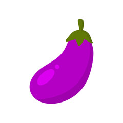 Eggplant illustration isolated on white background. fresh vegetable flat illustration
