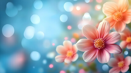 Fototapeta premium Floral Delight: Pink Flowers Background Illustration