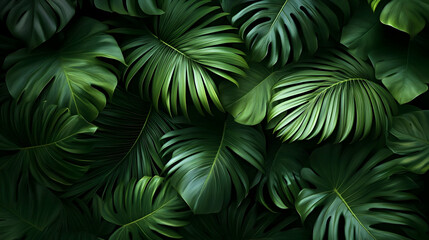Lush Green Tropical Leaf Background Illustration
