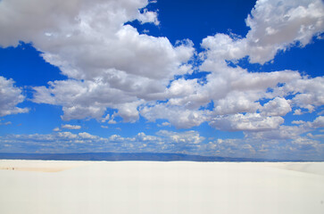 White Sands National Monument U.S located in the state of New Mexico the field of white sand dunes composed of gypsum crystals. The gypsum dune field is the largest of its kind on Earth.