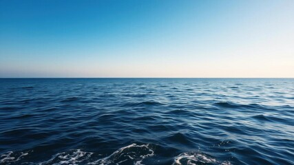 Obraz premium Tranquil ocean view with clear blue sky above, water, serene