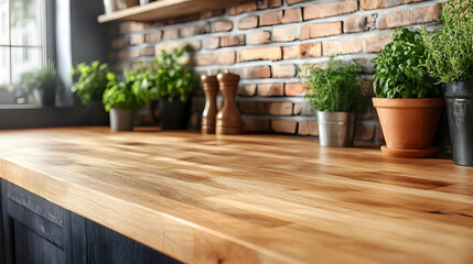Wooden Kitchen Countertop Background Image