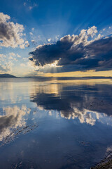 サロマ湖の夕日

