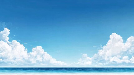 Calm Seascape with Clear Blue Sky