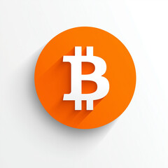 Obraz premium Minimalistic Bitcoin Logo in Bold Orange Circle Design, digital illustration