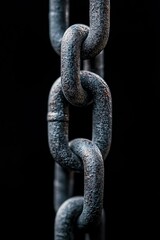 Fototapeta premium close-up of a rough metal chain link