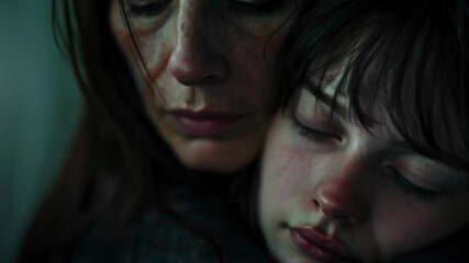 Tender Mother and Child Moment in Close Embrace