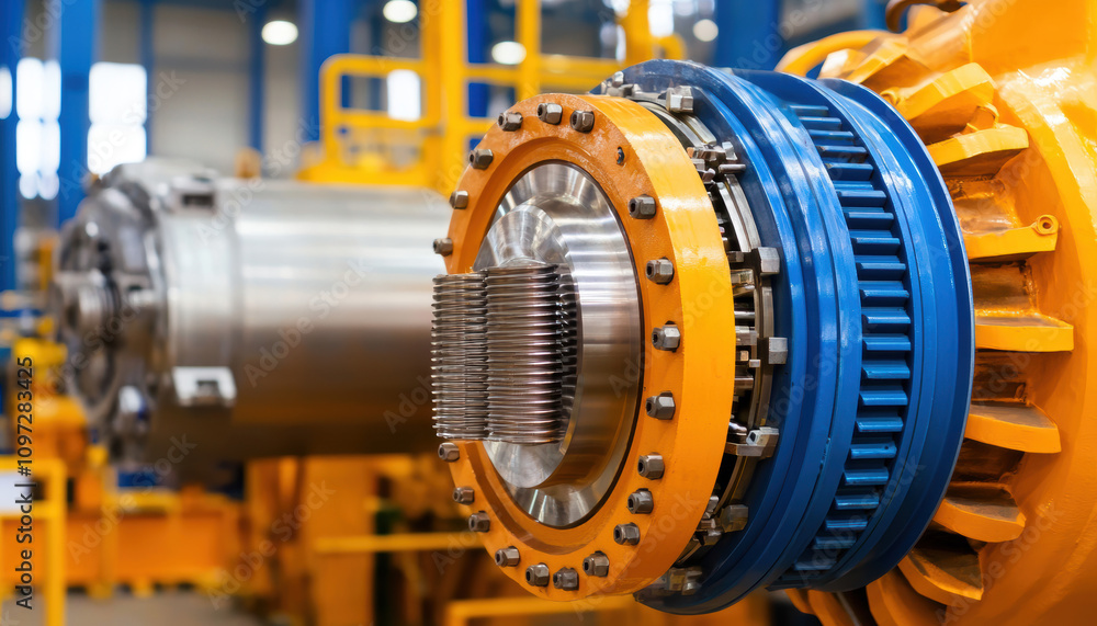 Poster equipment workshop background concept. a close-up of a mechanical assembly featuring intricate gears