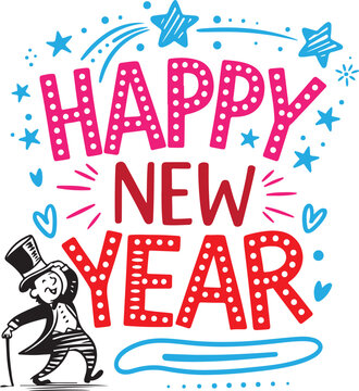 Happy New Year, greeting session, vector
