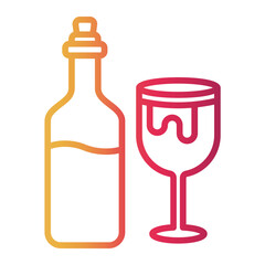 wine Line Gradient Icon