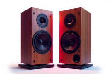 Obraz premium large pair wooden hi-fi stereo acoustics