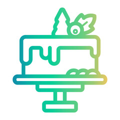 cake Line Gradient Icon