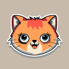Fototapeta premium Adorable Cartoon Cat Illustration with Cheerful Expression