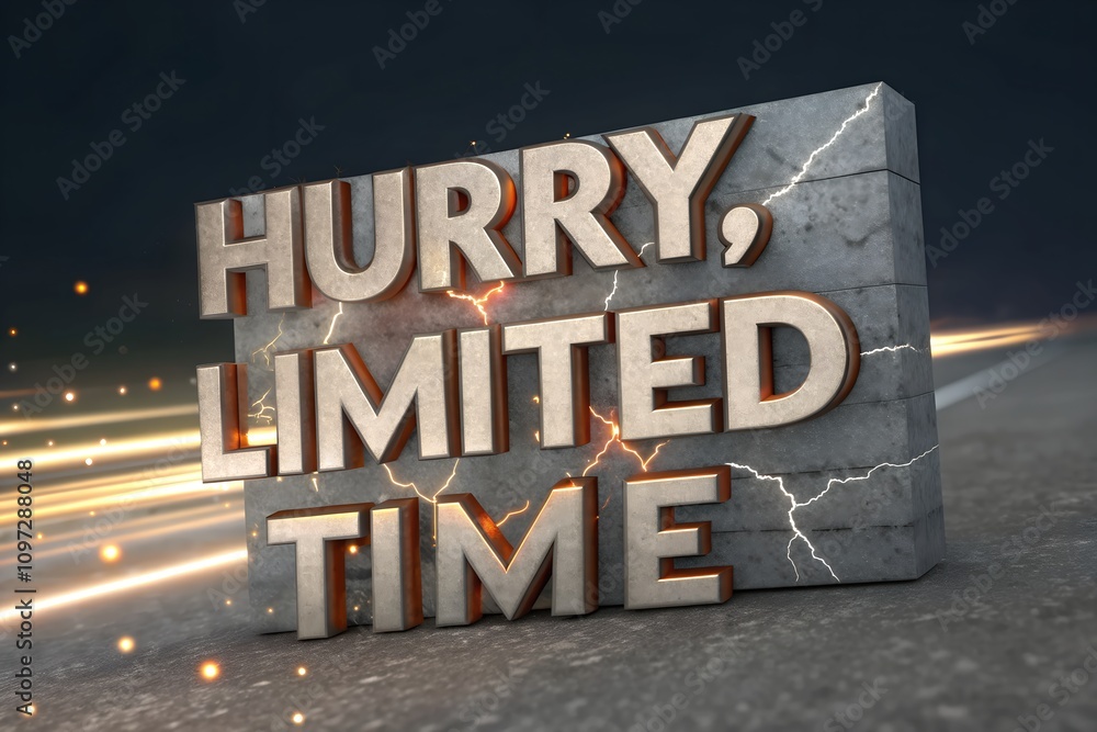 Aufkleber dynamic 3d text with a crackling background emphasizes urgency in a sales promotion, featuring the w