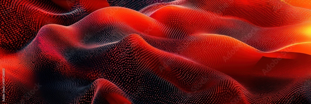 Aufkleber Abstract waves of red and black create a dynamic visual effect.