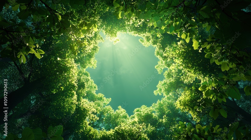 Poster a dense, impenetrable jungle canopy filters the sunlight, creating a mosaic of light and shadow on t