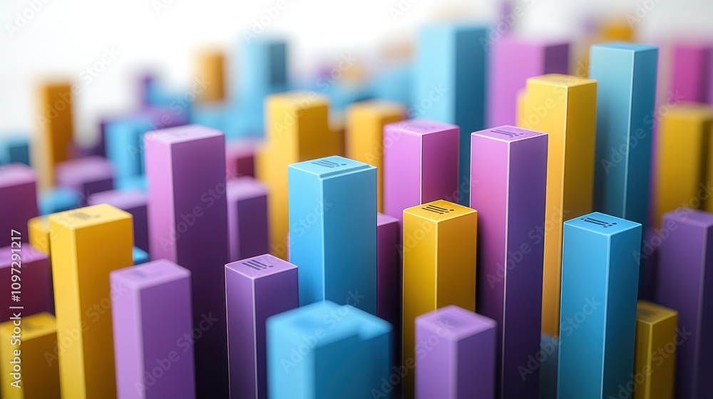 Aufkleber A colorful array of vertical bars representing data visualization.