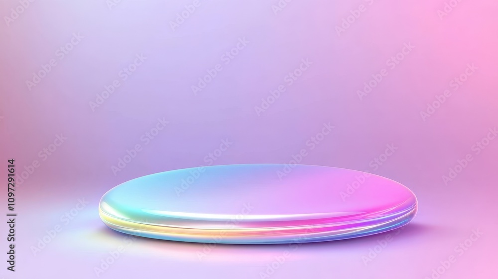Poster colorful platform for product display in soft pastel gradient background