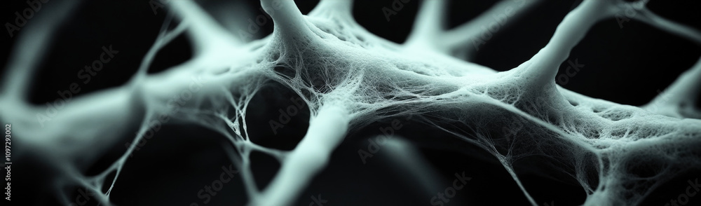 Poster intricate network of neural connections in a futuristic microstructure close-up