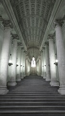 Fototapeta premium Marble staircase surrounded by columns