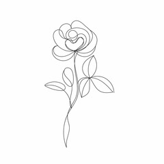 Hand drawn simple flower outline