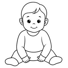 cute baby boy sitting