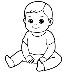 cute baby boy sitting