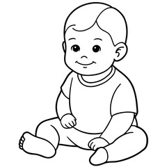 cute baby boy sitting