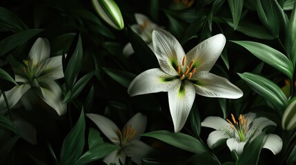 Blossoming Beauty: A Close-Up Study of a Lily Flower in an Indoor Garden