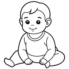 cute baby boy sitting