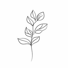 Hand drawn simple flower outline