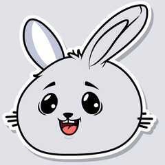 Obraz premium Adorable Cartoon Rabbit Character with Happy Smile and Ears
