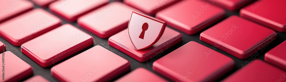 Aufkleber cyber insurance risk management concept. a close-up image of red keyboard keys, with one key featuri