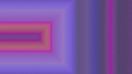 Retro grainy geometric background with rectangle shape frame and vertical lines in fuchsia pink, lilac, fade orange, grey, purple, violet colors gradient. Video channel end screen 16:9 8K, copy space