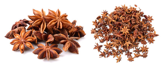 star anise on white background 